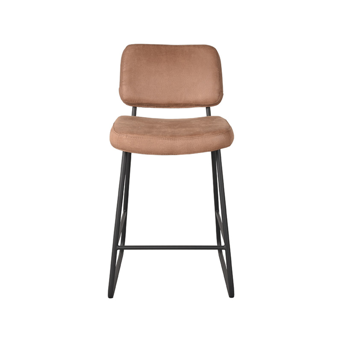 LABEL51 Barkruk Noah - Cognac - Micro Suede - Zithoogte 65