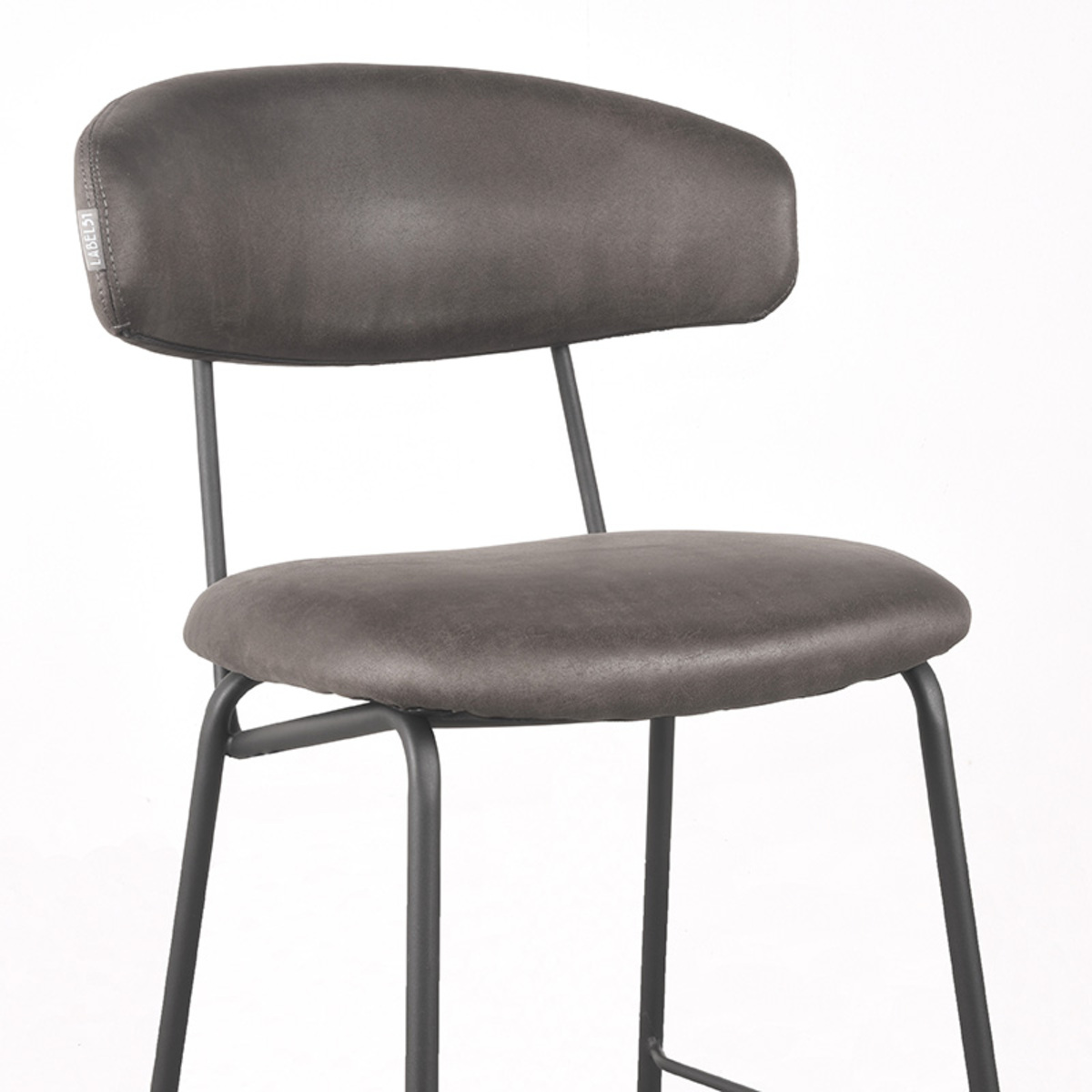 LABEL51 Barkruk Zack - Antraciet - Micro Suede - Zithoogte 65