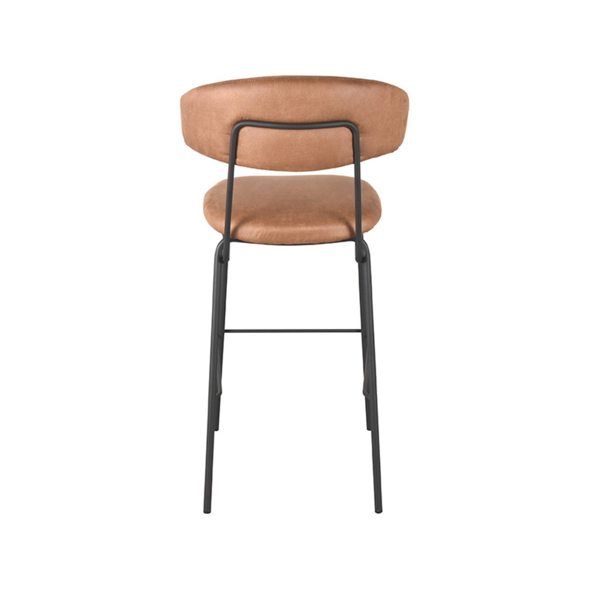 LABEL51 Barkruk Zack - Cognac - Micro Suede - Zithoogte 78