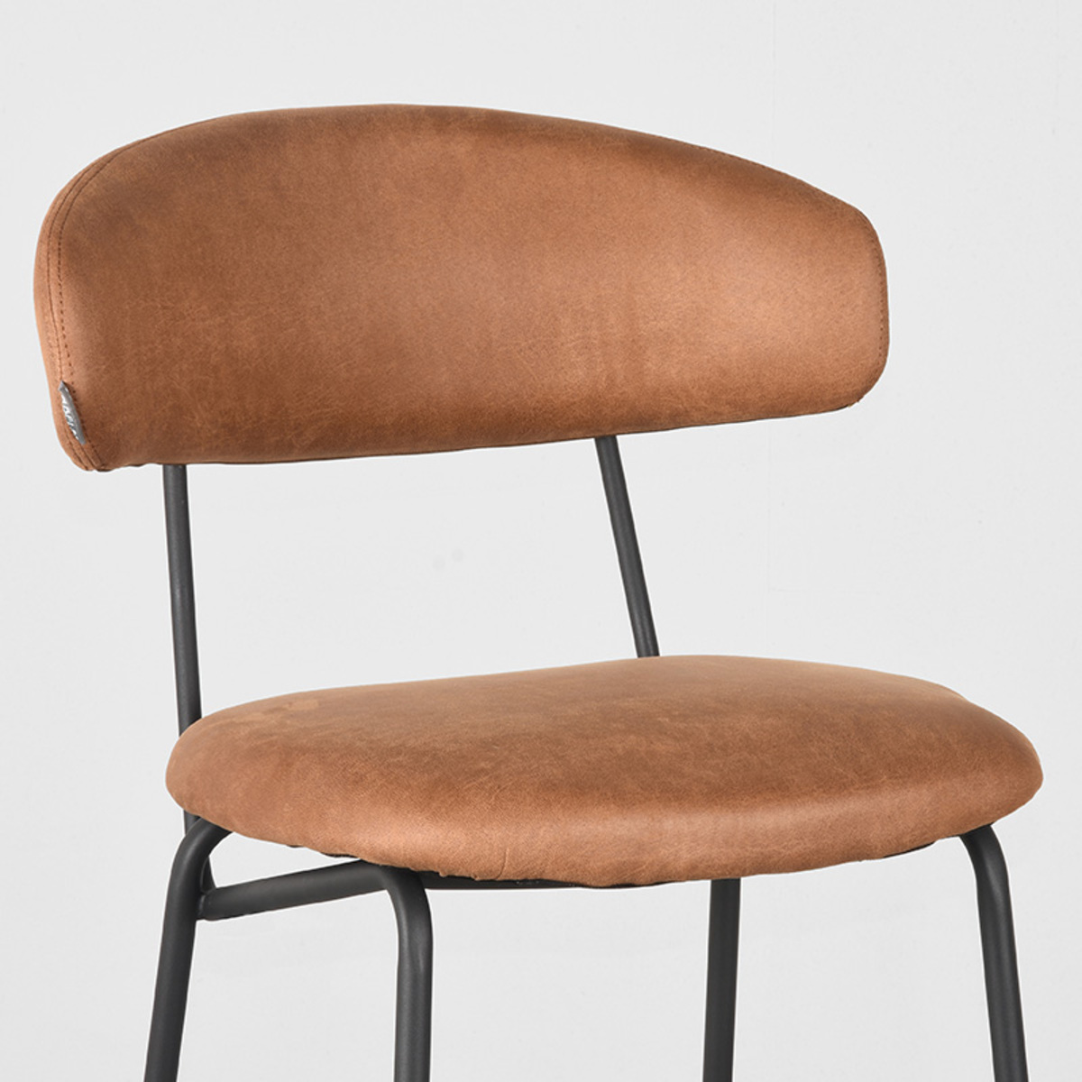 LABEL51 Barkruk Zack - Cognac - Micro Suede - Zithoogte 78
