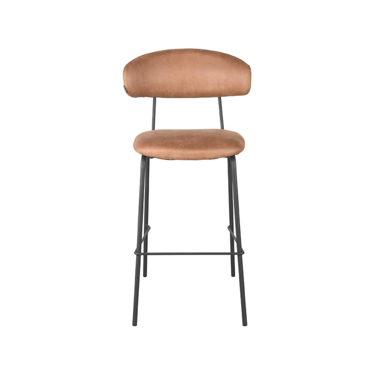 LABEL51 Barkruk Zack - Cognac - Micro Suede - Zithoogte 78