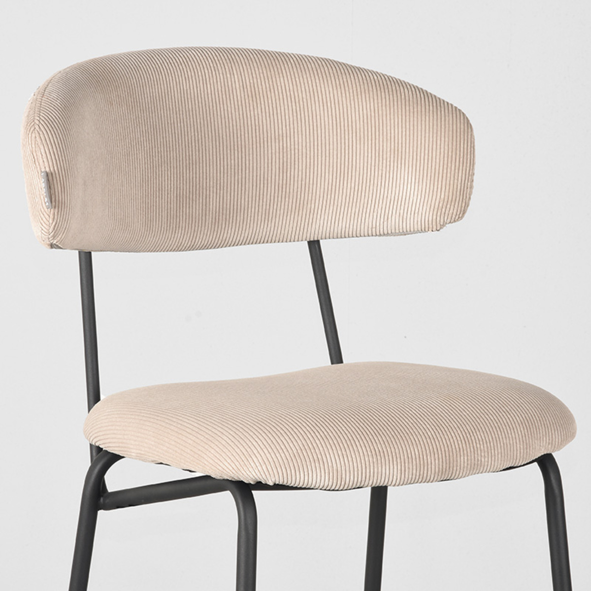 LABEL51 Barkruk Zack - Naturel - Ribcord - Zithoogte 78