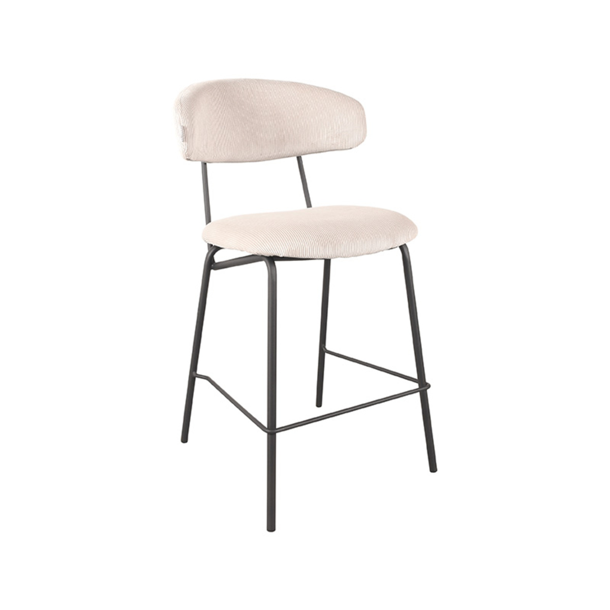 LABEL51 Barkruk Zack - Naturel - Ribcord - Zithoogte 65