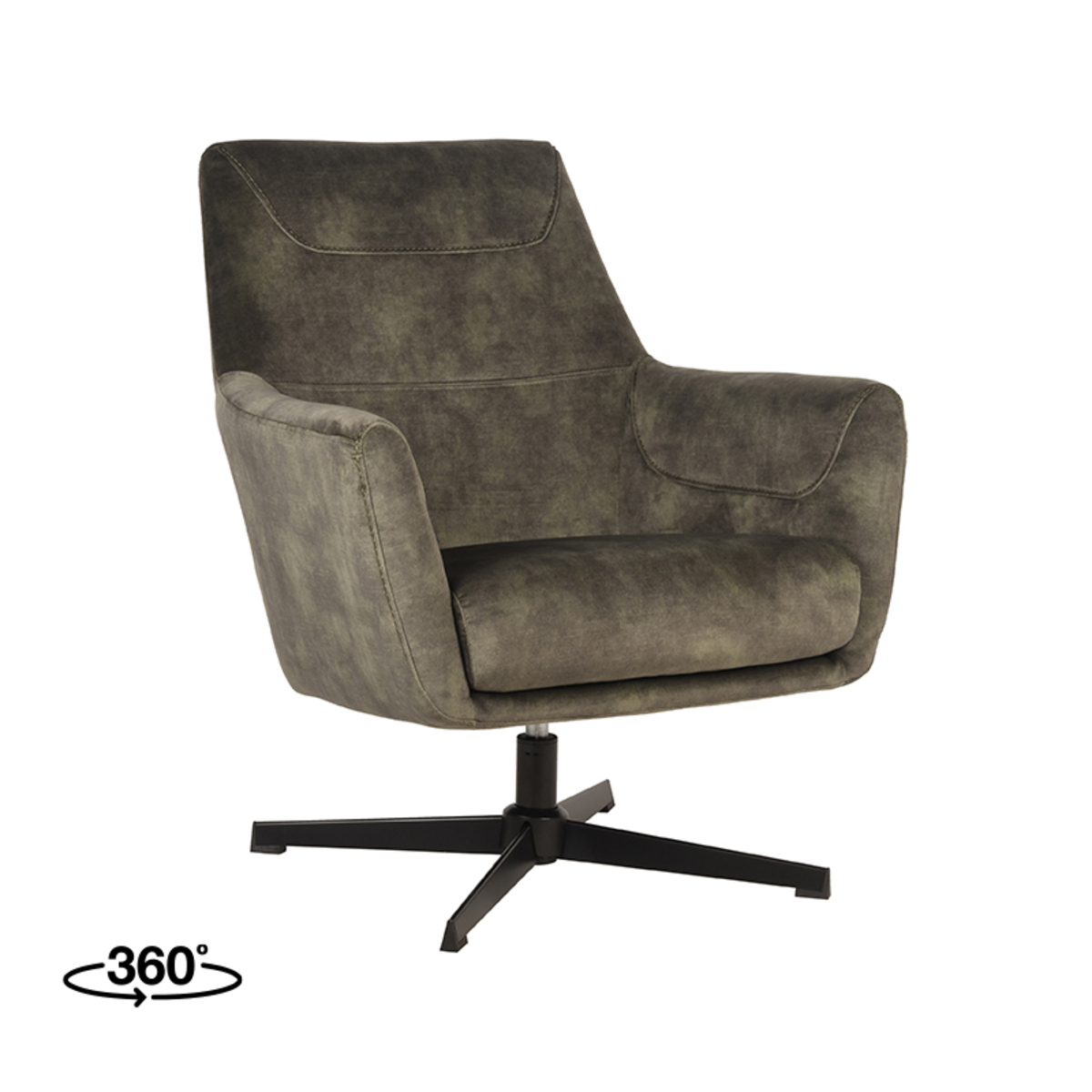 Fauteuil Toby - Hunter - Velours - LABEL51