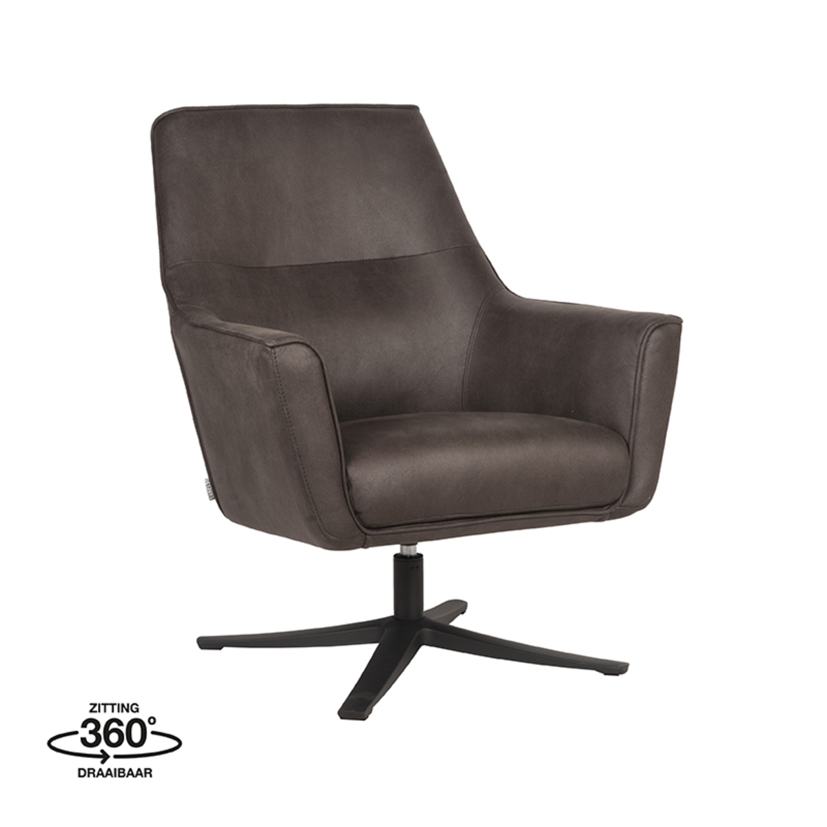 Fauteuil Tod - Antraciet - Microfiber LABEL51