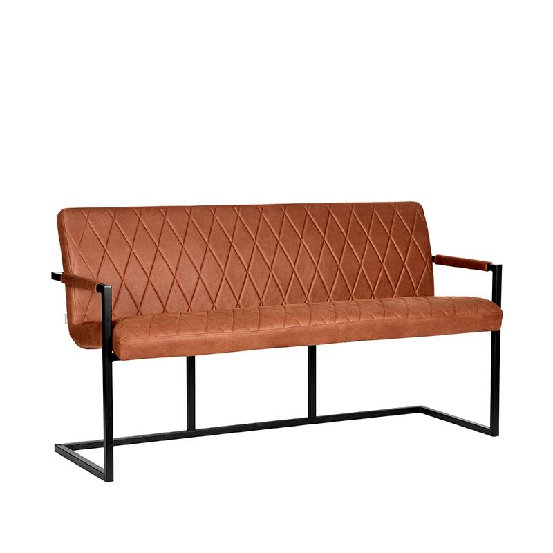 https://www.label51.nl/media/catalog/product/E/e/Eetkamerbank_Denmark_Cognac_Microvezel_Zwart_Metaal_155x62x86_cm_Perspectief.jpg