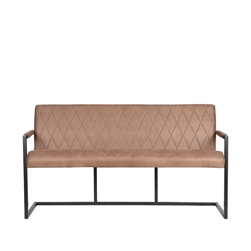 LABEL51 Eetkamerbank Denmark - Stone - Microfiber - 155 cm