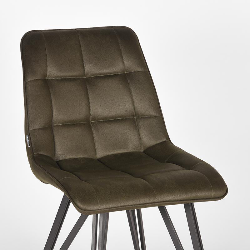 LABEL51 Eetkamerstoel Boaz - Army green - Microfiber