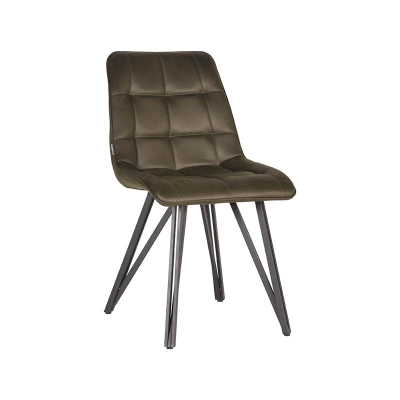LABEL51 Eetkamerstoel Boaz - Army green - Microfiber