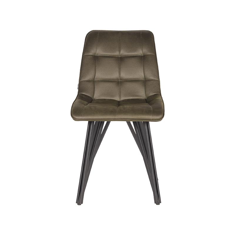 LABEL51 Eetkamerstoel Boaz - Army green - Microfiber