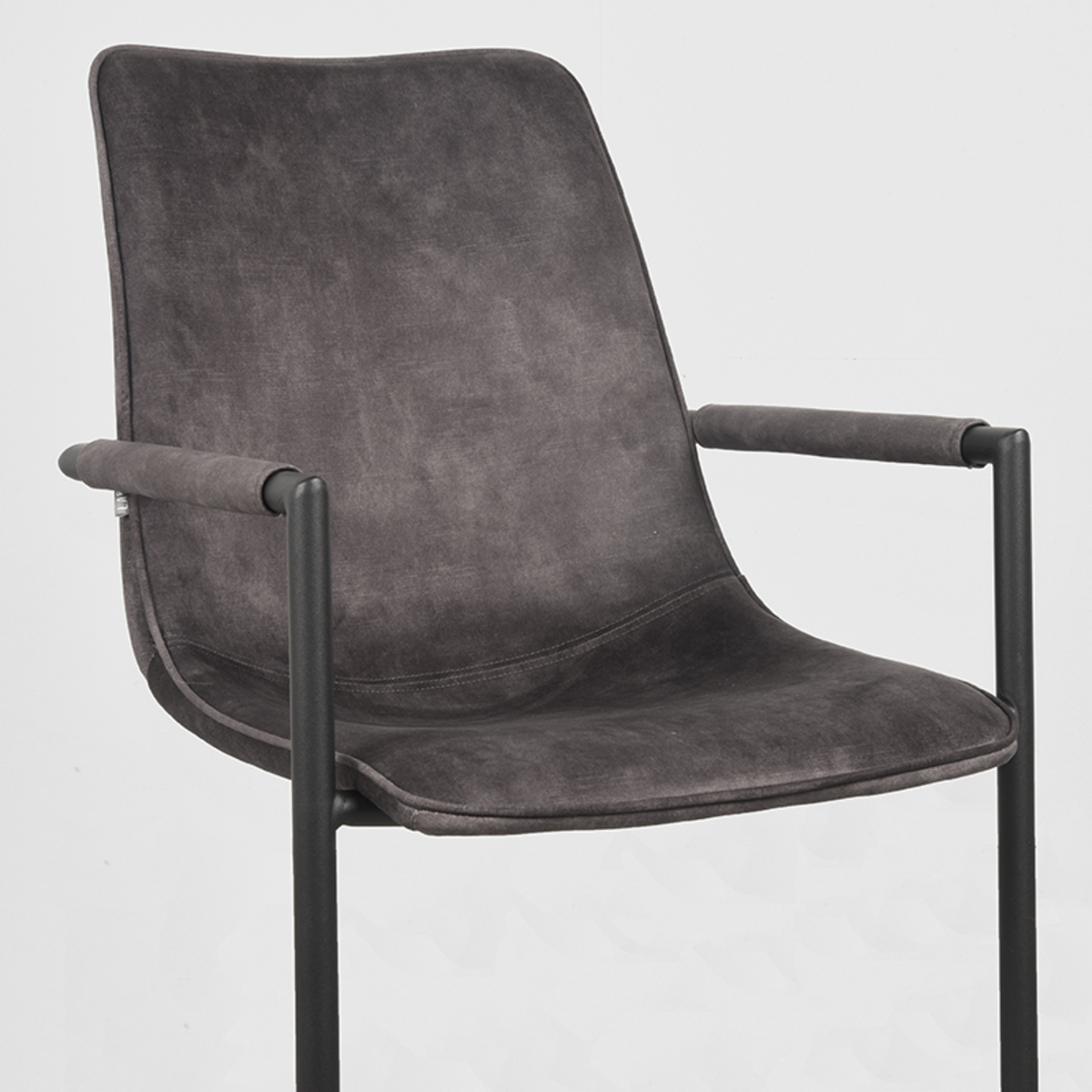 LABEL51 Eetkamerstoel Bodi - Antraciet - Velours