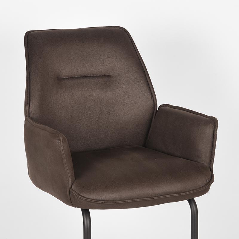 LABEL51 Eetkamerstoel Boet - Antraciet - Microfiber
