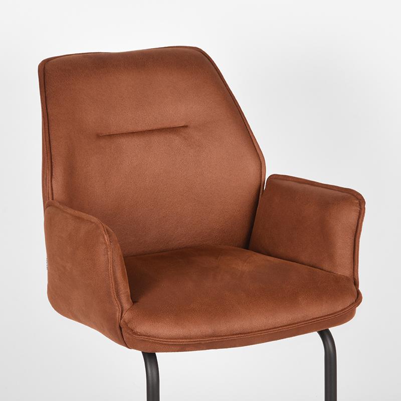 LABEL51 Eetkamerstoel Boet - Cognac - Microfiber