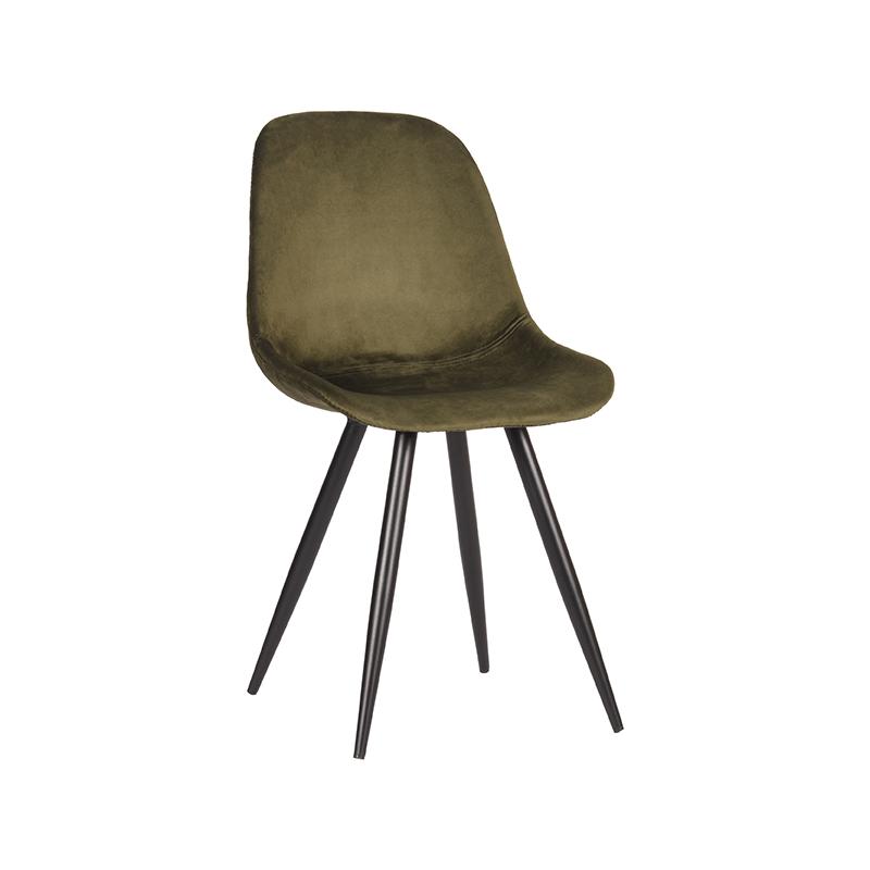 Eetkamerstoel Capri - Army green - Fluweel - LABEL51