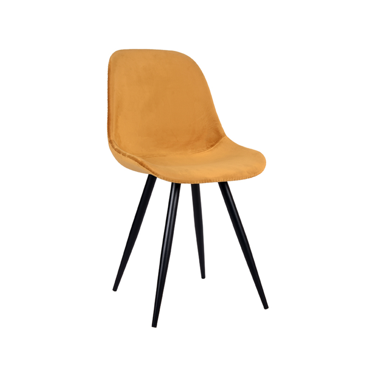 Eetkamerstoel Capri - Oker - Fluweel - LABEL51