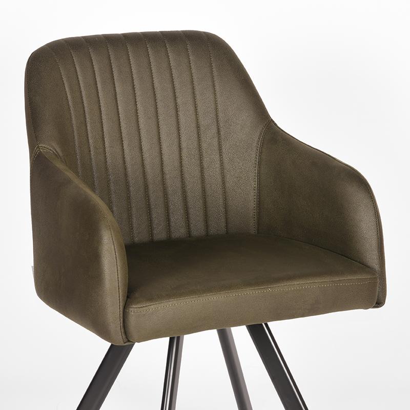 LABEL51 Eetkamerstoel Floor - Army green - Microfiber