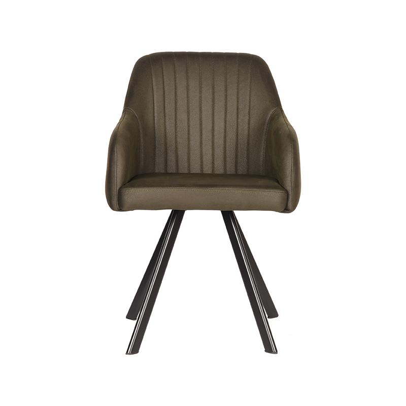 LABEL51 Eetkamerstoel Floor - Army green - Microfiber