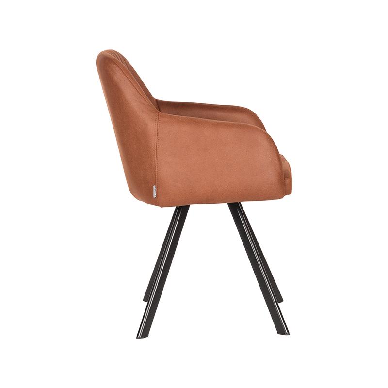 LABEL51 Eetkamerstoel Floor - Cognac - Microfiber