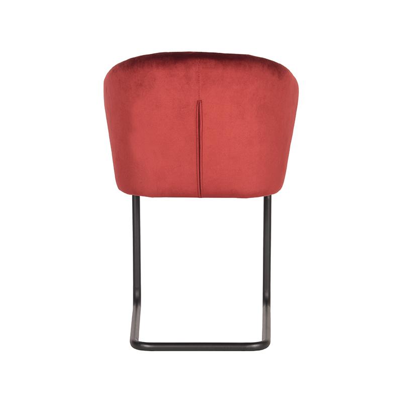 LABEL51 Eetkamerstoel Flow - Rood - Fluweel