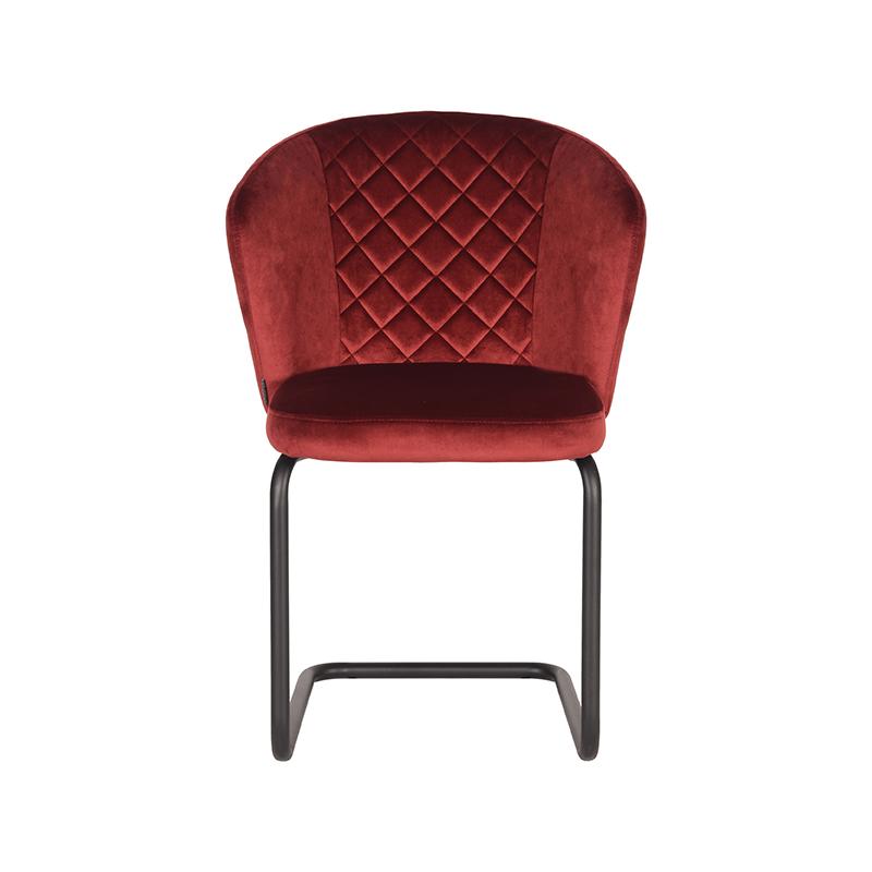 LABEL51 Eetkamerstoel Flow - Rood - Fluweel