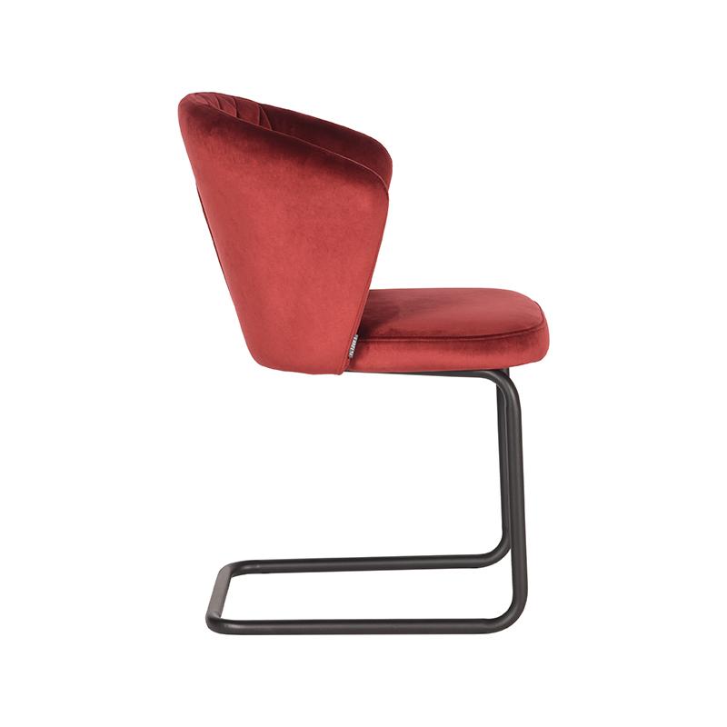 LABEL51 Eetkamerstoel Flow - Rood - Fluweel