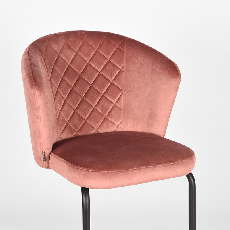LABEL51 Eetkamerstoel Flow - Roze - Fluweel