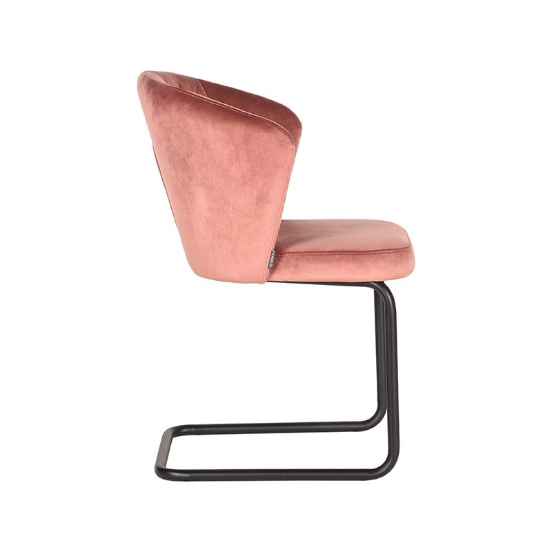 LABEL51 Eetkamerstoel Flow - Roze - Fluweel