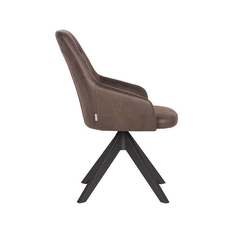 LABEL51 Eetkamerstoel Jace - Antraciet - Microfiber