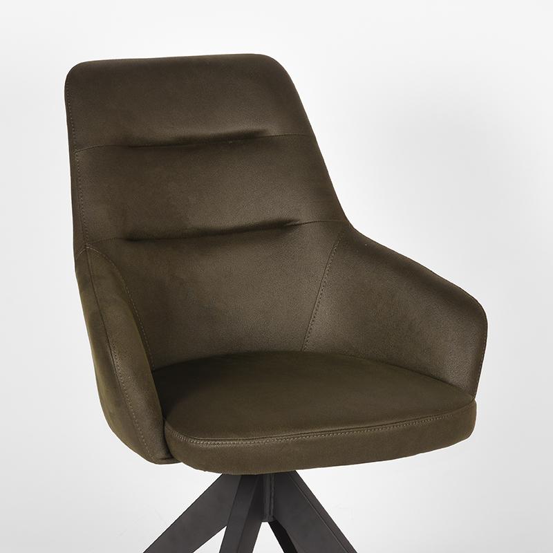 LABEL51 Eetkamerstoel Jace - Army green - Microfiber