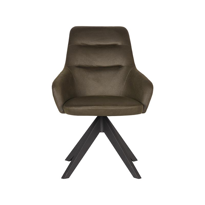 LABEL51 Eetkamerstoel Jace - Army green - Microfiber