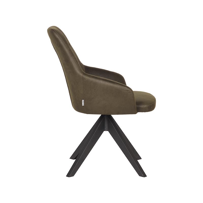 LABEL51 Eetkamerstoel Jace - Army green - Microfiber