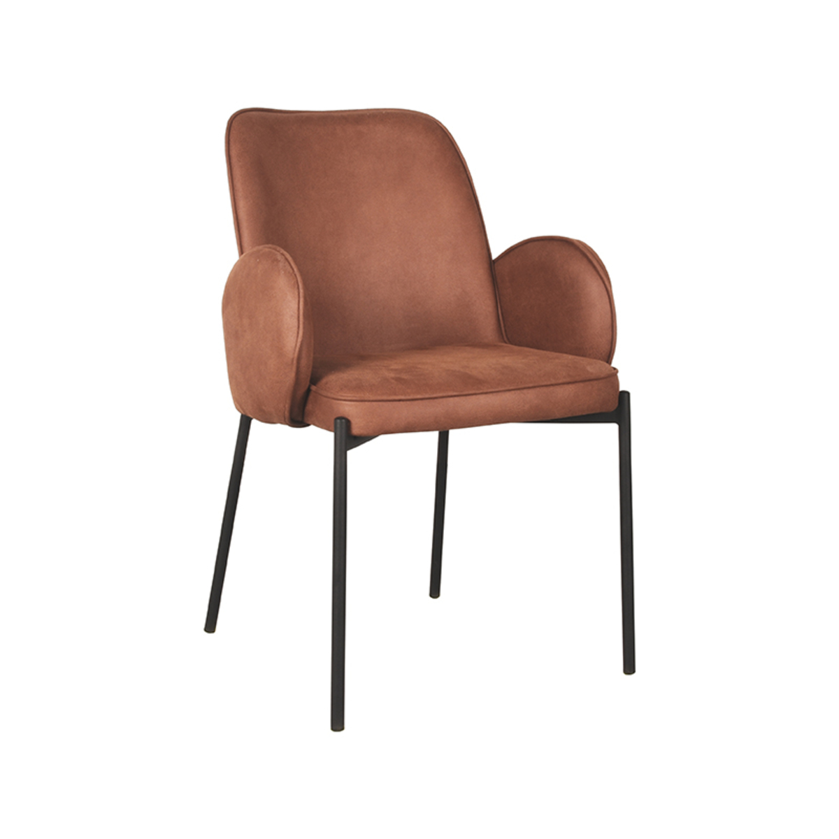 Eetkamerstoel Jari - Microfiber - Cognac - LABEL51