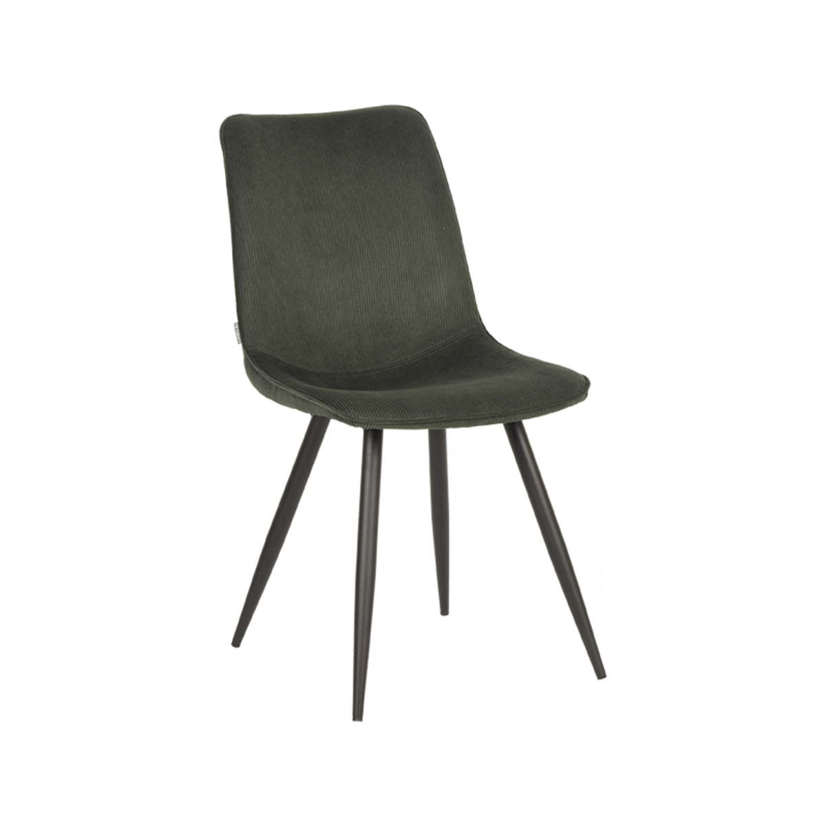 Eetkamerstoel Jort - Kuipstoel - Zonder armleuning - Army green - Groen - Ribcord - Retro - LABEL51
