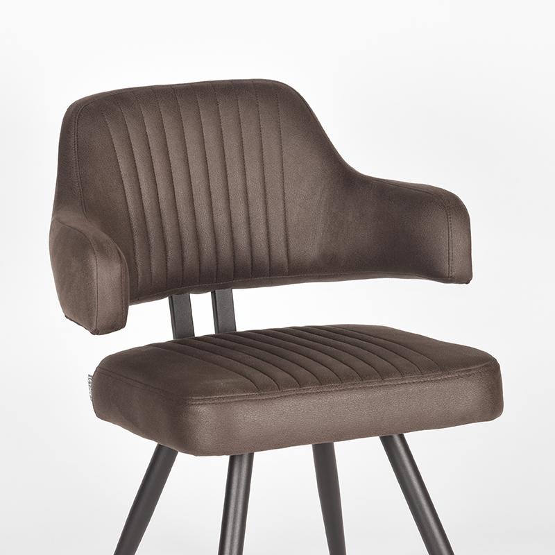 LABEL51 Eetkamerstoel Olav - Antraciet - Microfiber