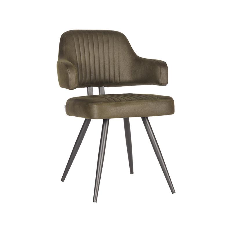 LABEL51 Eetkamerstoel Olav - Army green - Microfiber