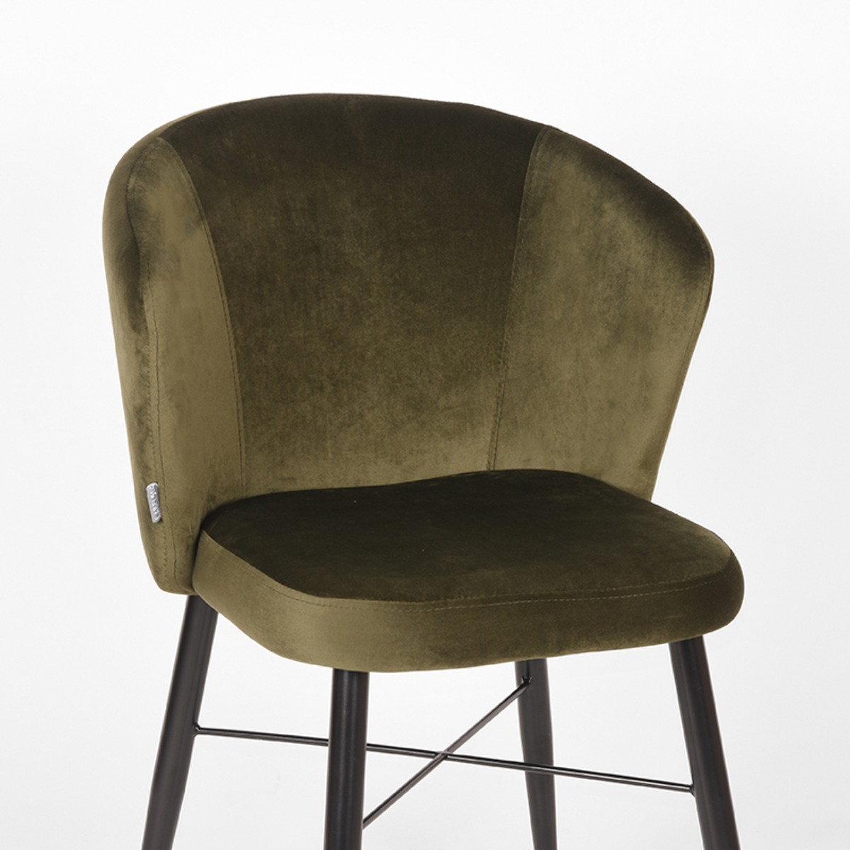 LABEL51 Eetkamerstoel Wave - Army green - Fluweel
