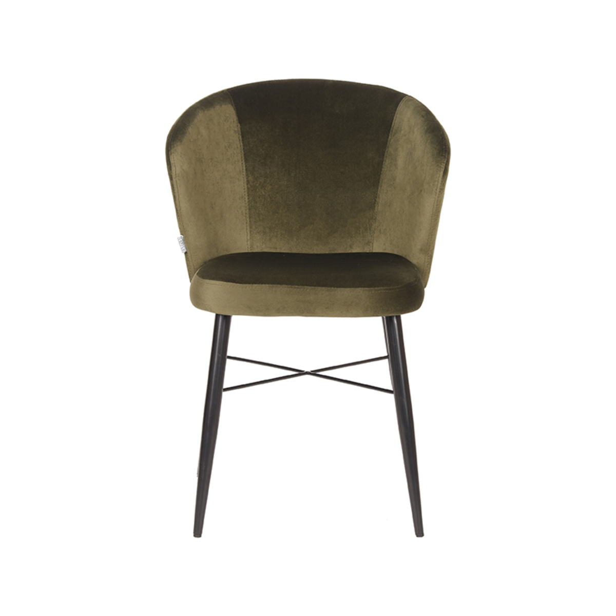 LABEL51 Eetkamerstoel Wave - Army green - Fluweel