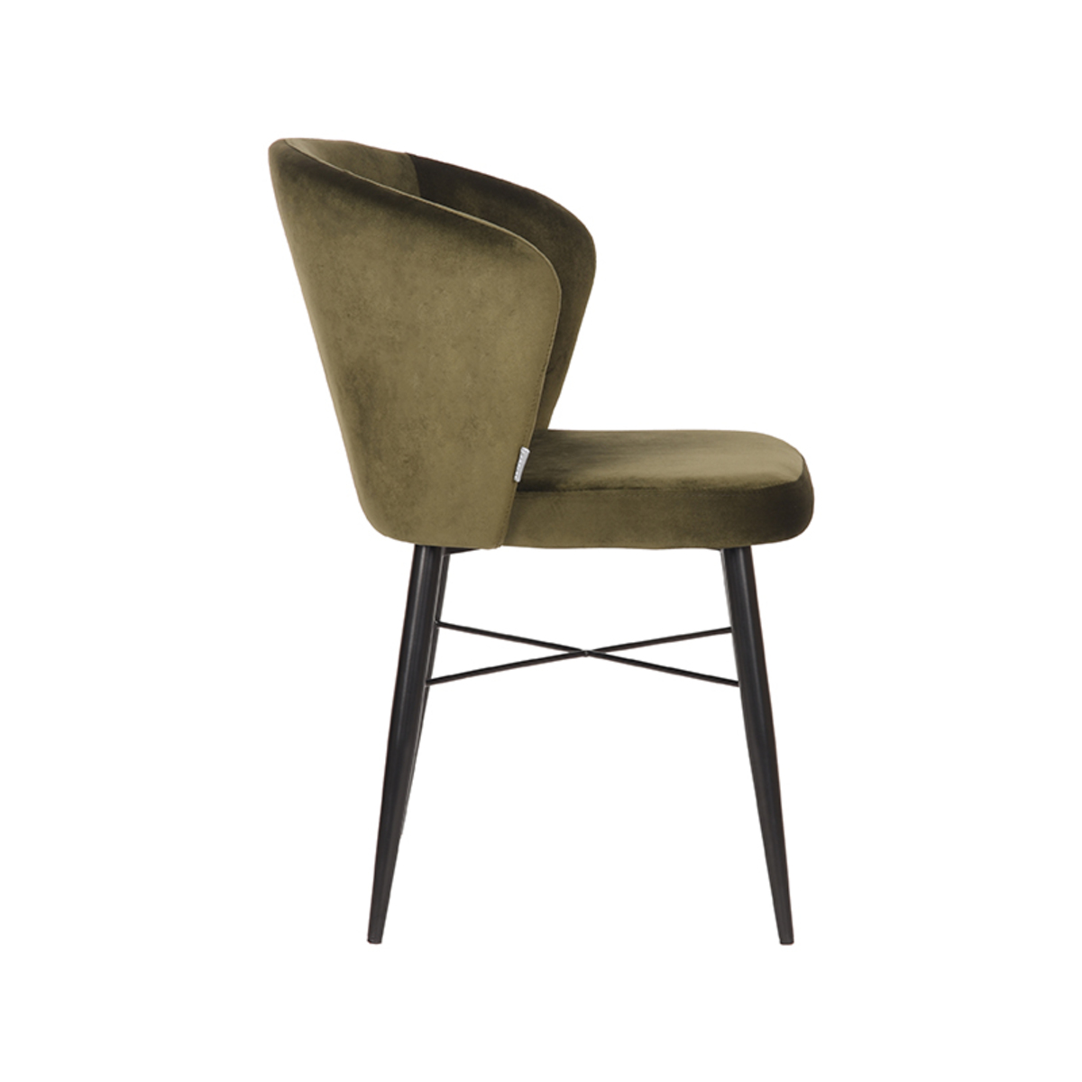 LABEL51 Eetkamerstoel Wave - Army green - Fluweel