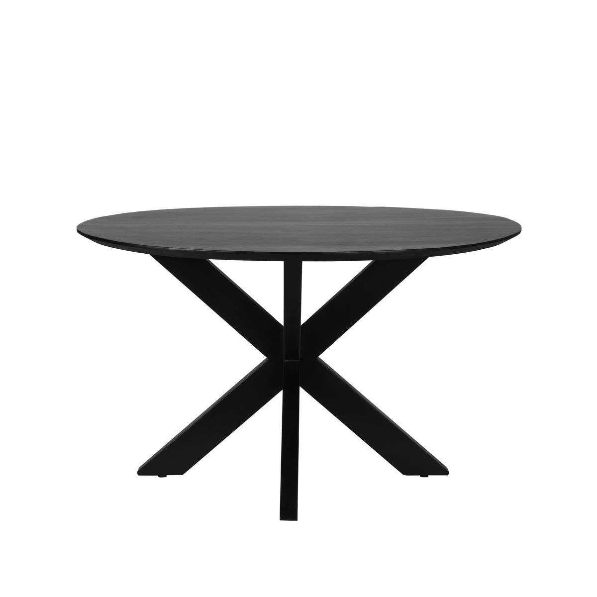 LABEL51 Eetkamertafel Zico - Zwart - Mangohout - Rond - 130 cm