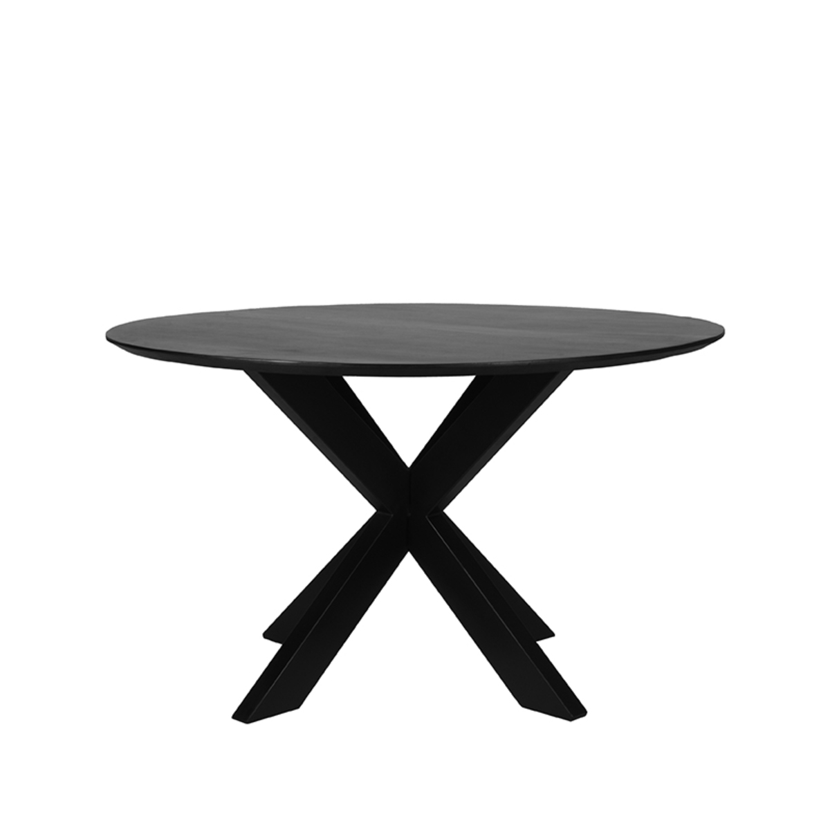 LABEL51 Eetkamertafel Zico - Zwart - Mangohout - Rond - 130 cm