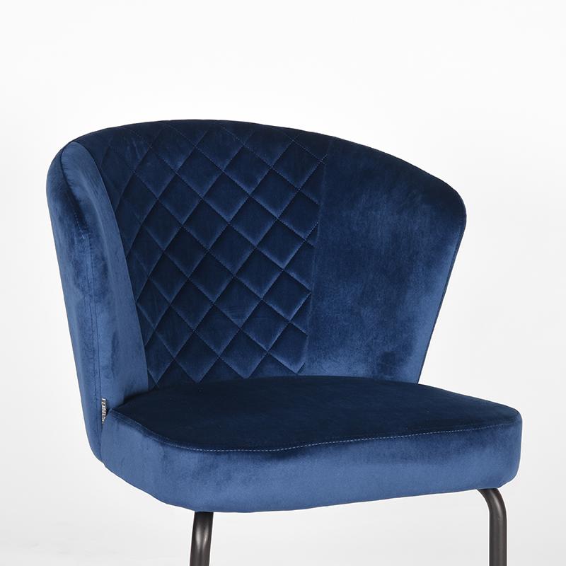 LABEL51 Fauteuil Flow - Blauw - Fluweel