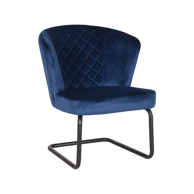 LABEL51 Fauteuil Flow - Blauw - Fluweel