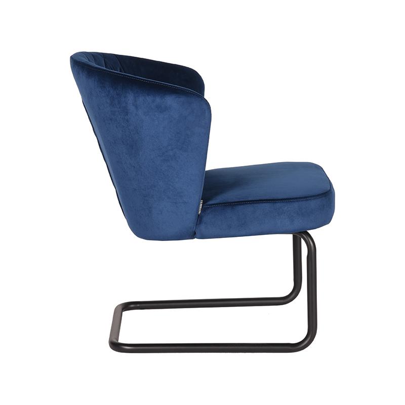LABEL51 Fauteuil Flow - Blauw - Fluweel