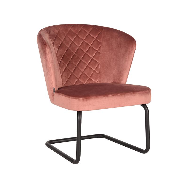 LABEL51 Fauteuil Flow - Roze - Fluweel