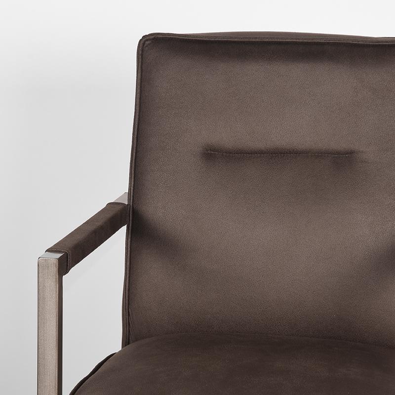 LABEL51 Fauteuil Jim - Antraciet - Microfiber