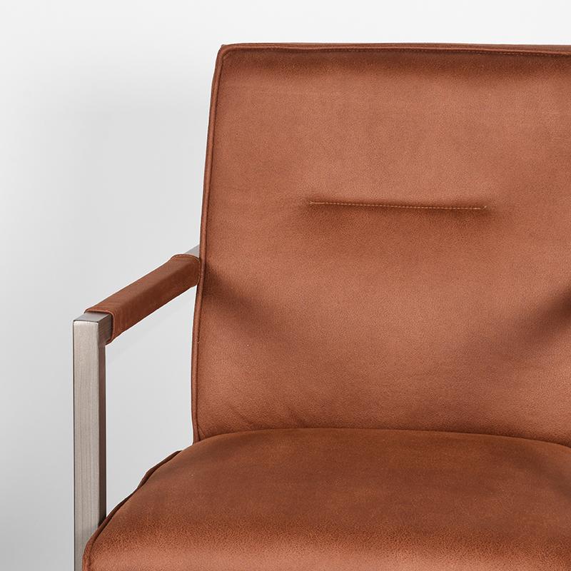 LABEL51 Fauteuil Jim - Cognac - Microfiber