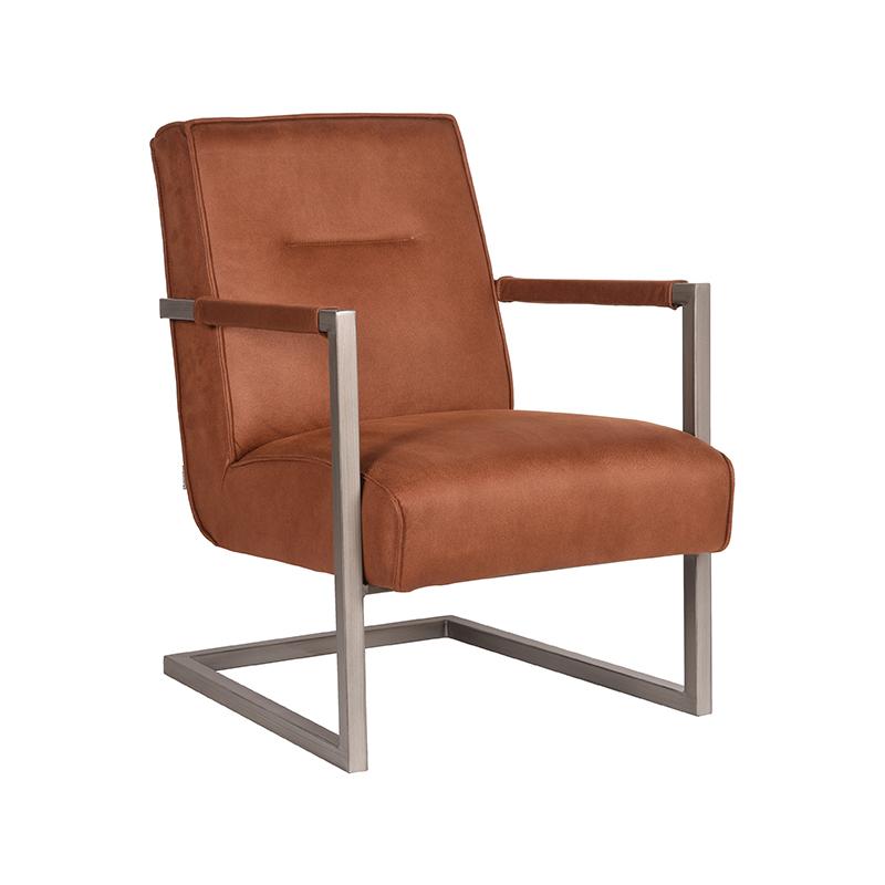 LABEL51 Fauteuil Jim - Cognac - Microfiber