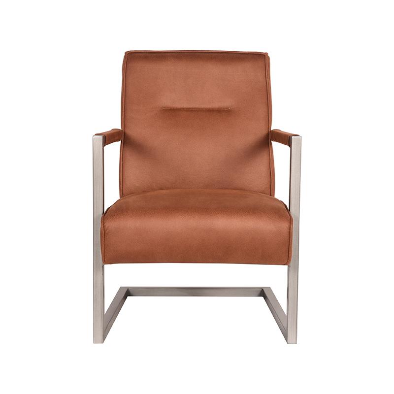LABEL51 Fauteuil Jim - Cognac - Microfiber