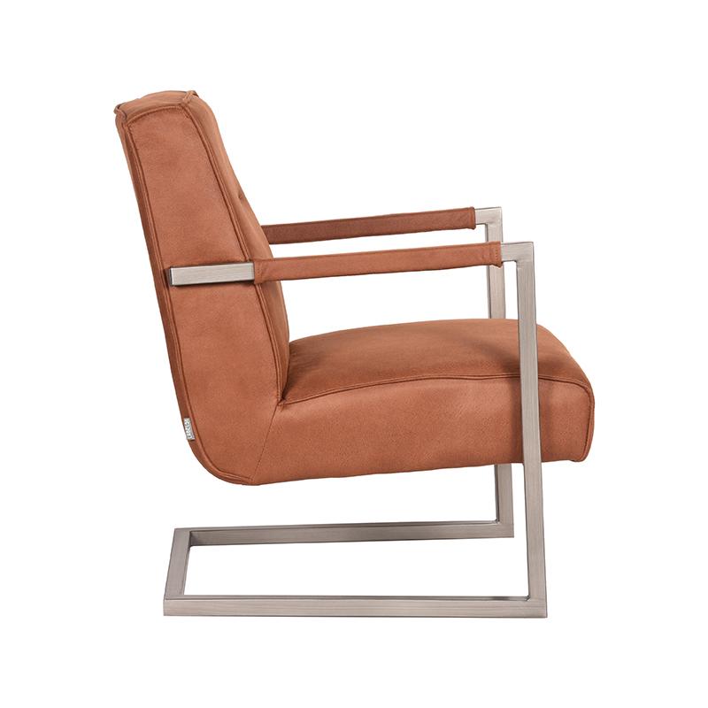 LABEL51 Fauteuil Jim - Cognac - Microfiber