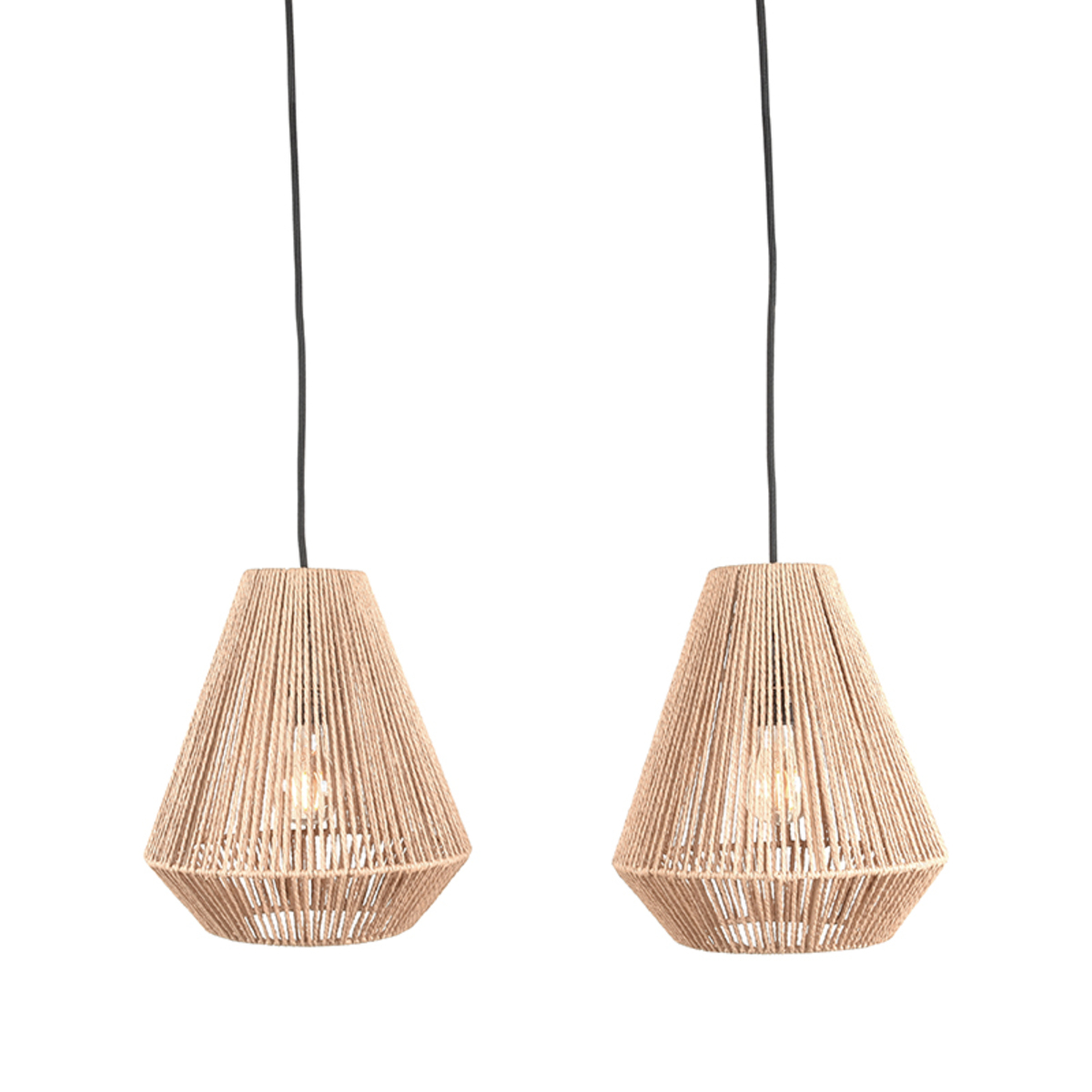 Hanglamp Ibiza - Naturel - 2-Lichts - Jute - LABEL51